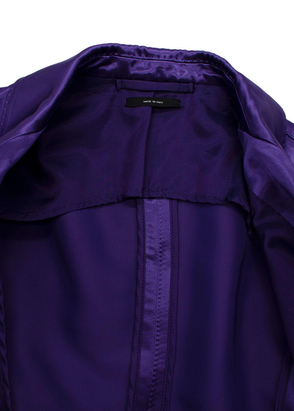 Tom Ford Purple Single-Breasted Satin Blazer