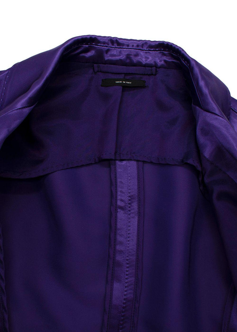 Tom Ford Purple Single-Breasted Satin Blazer