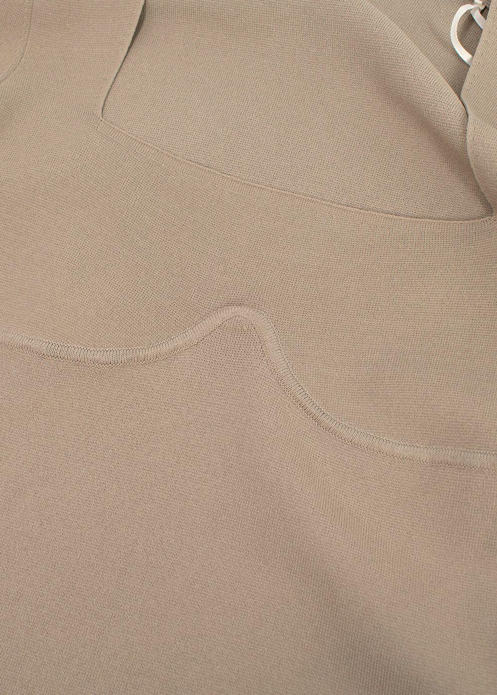 Nanushka Beige Fine Knit Long Sleeve Top