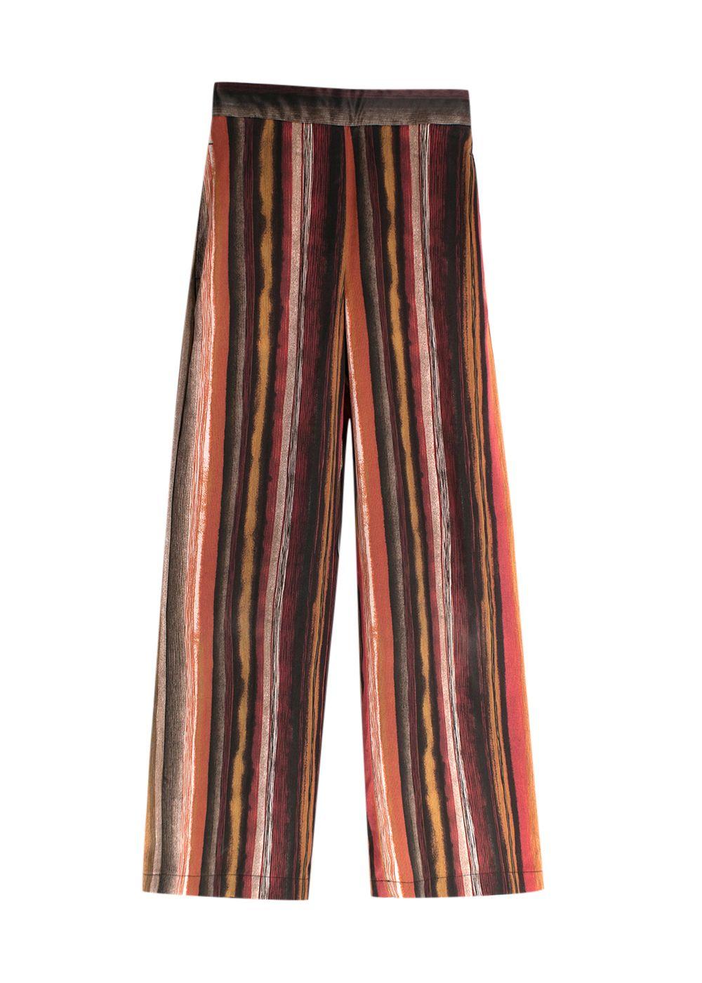 Bite Organic Silk High Low Striped Shirt and Trouser Set