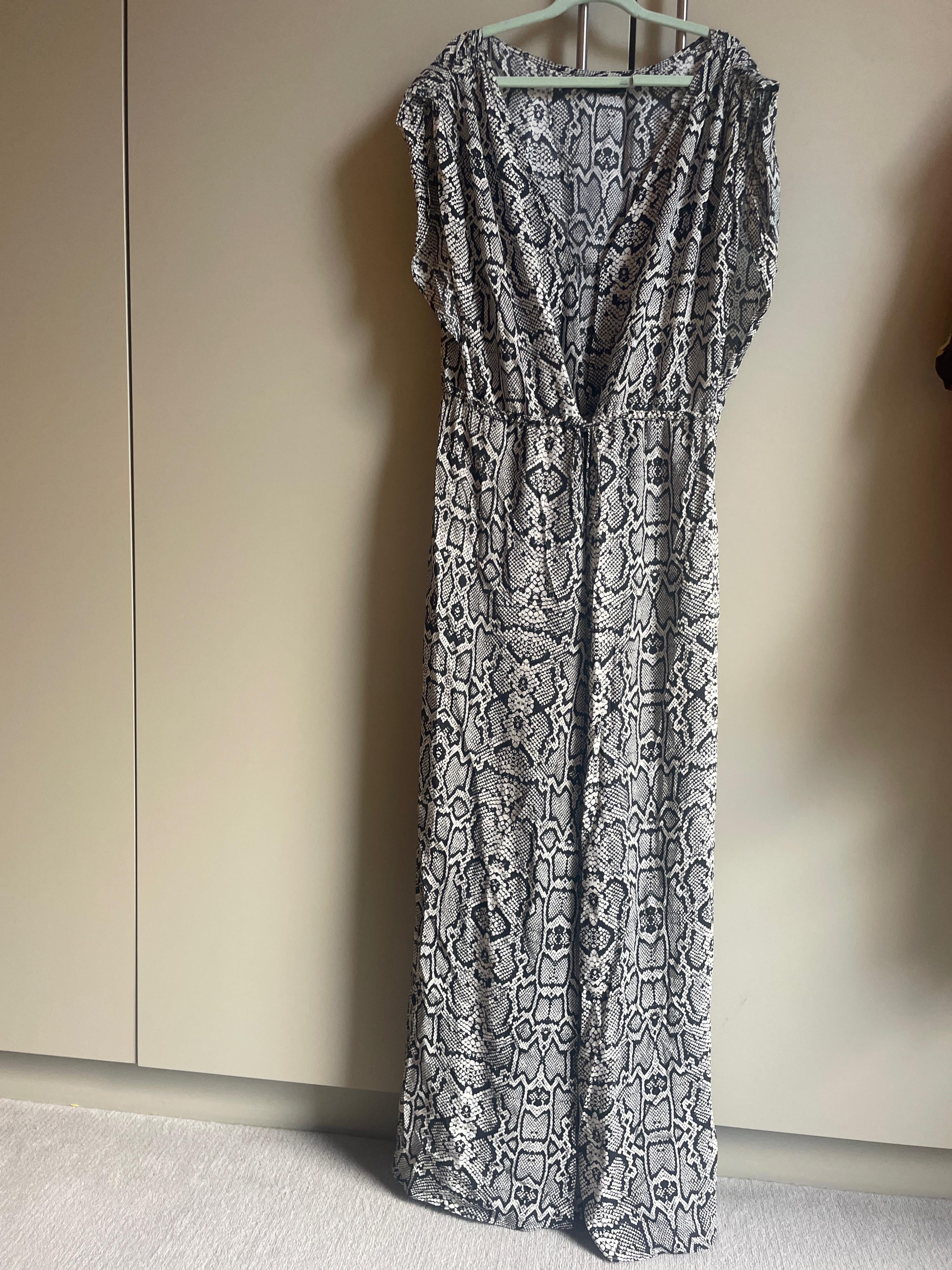 Grey Snakeskin Kaftan Dress
