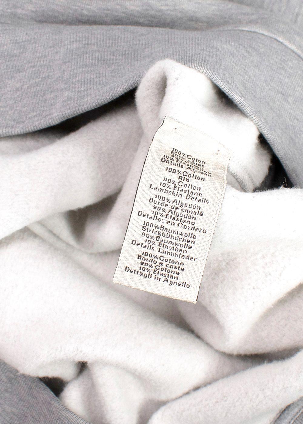 Hermes Grey Crewneck Jumper with Leather Detailing