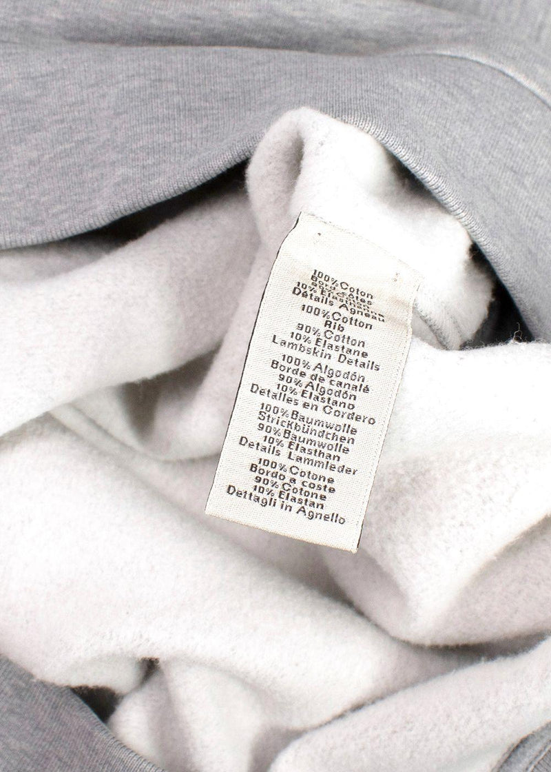 Hermes Grey Crewneck Jumper with Leather Detailing