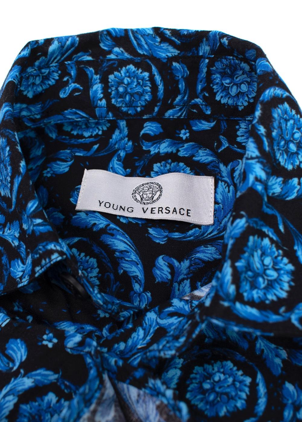 Young Versace 6Y Blue Printed shirt