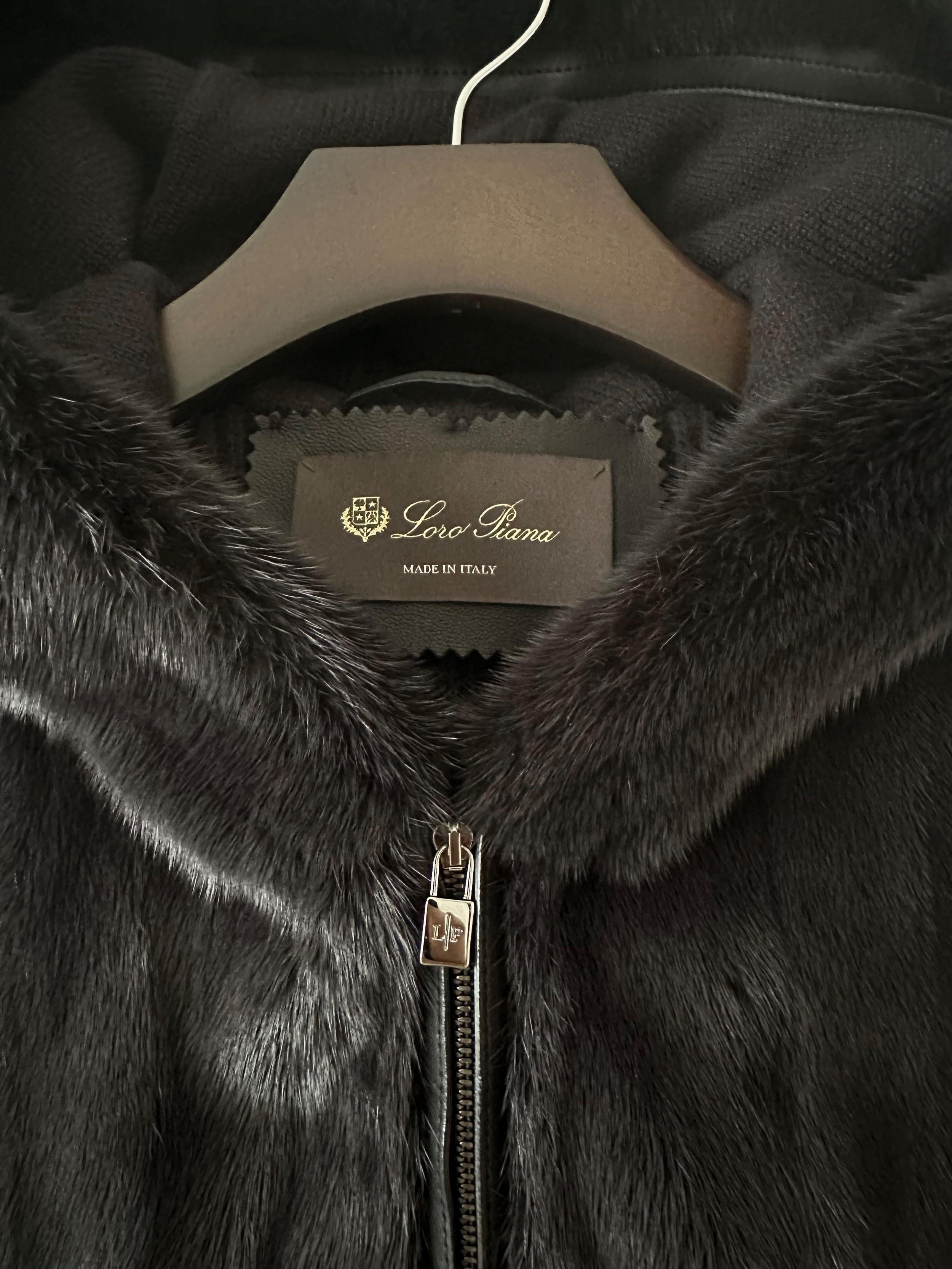 Loro Piana Grey Mink Fur & Baby Cashmere Hooded Gilet