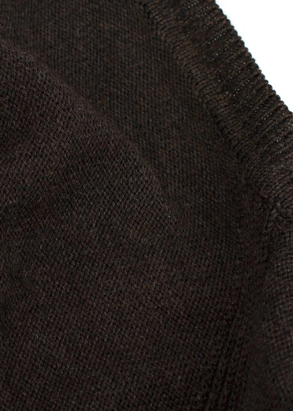 Belstaff Brown Zipped Shoulder Wool Jumper