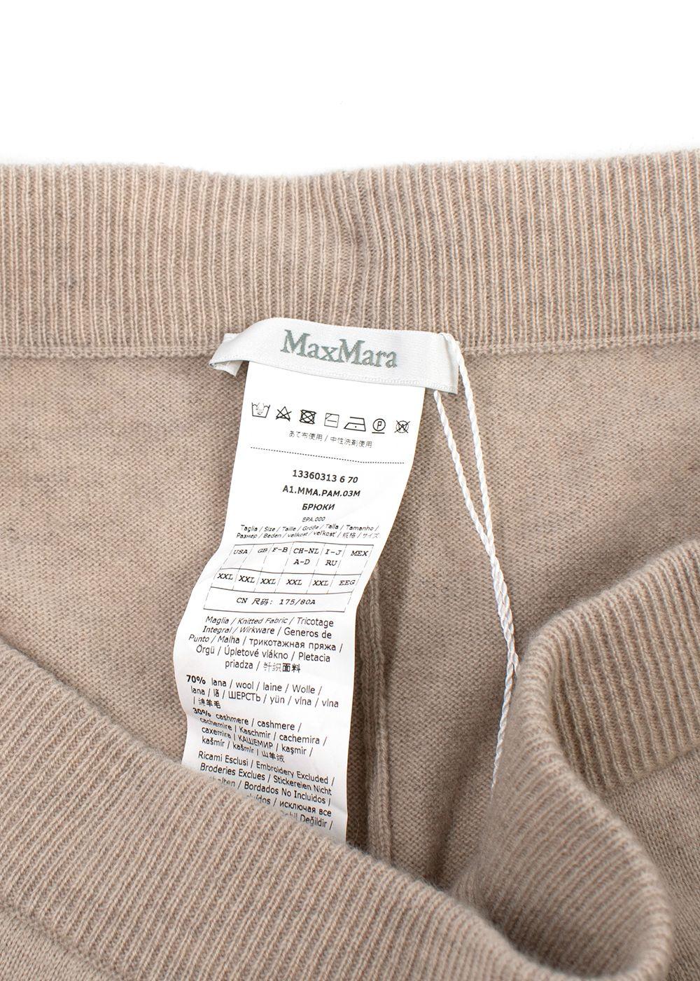 Max Mara Beige Cashmere-Blend Lounge Trousers
