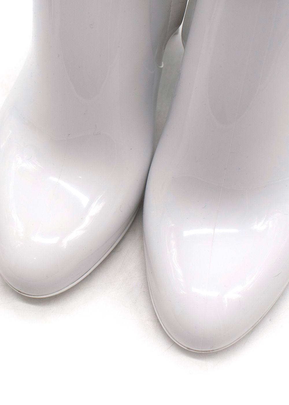 Louis Vuitton White Silhouette Shint Rubber Ankle Boot