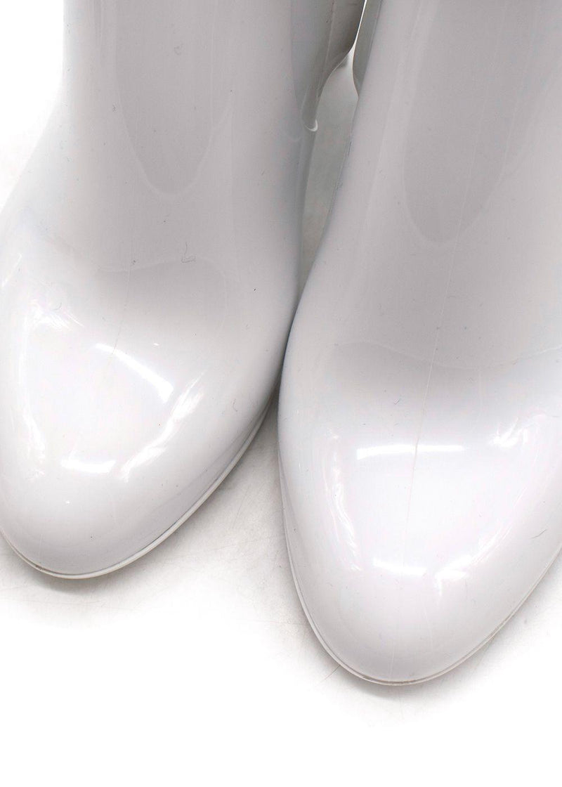 Louis Vuitton White Silhouette Shint Rubber Ankle Boot