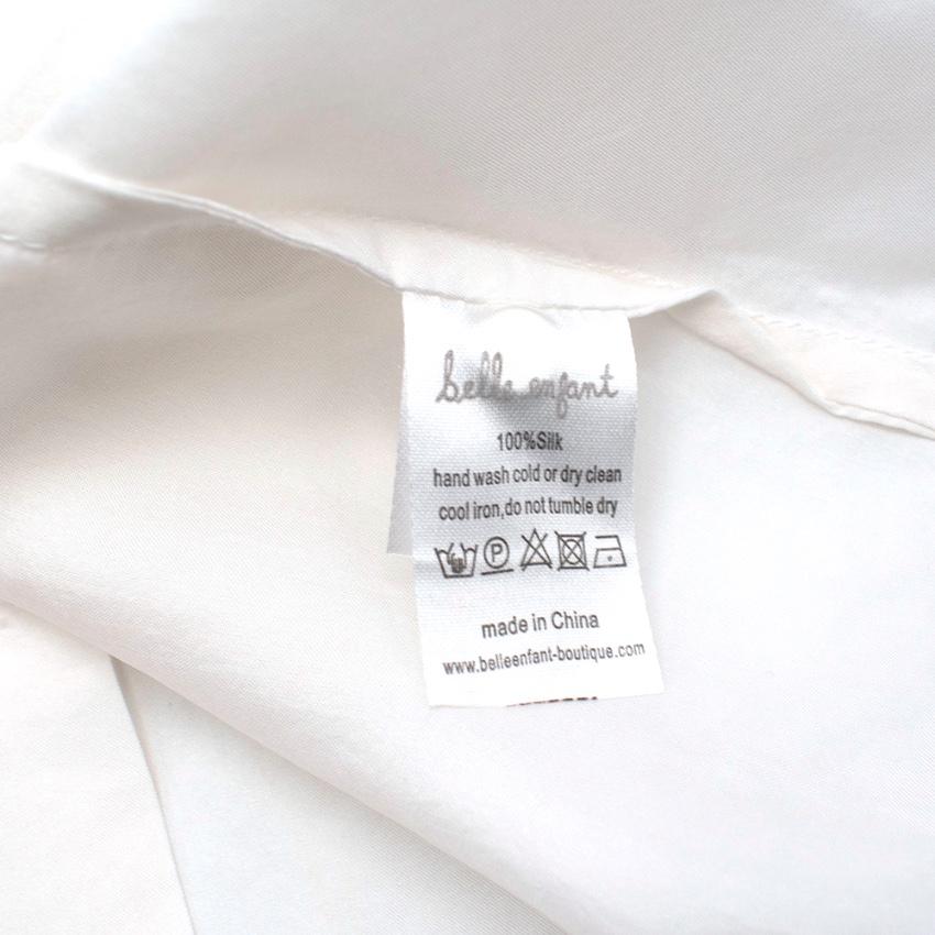 Belle enfant White Silk Long Sleeve Top