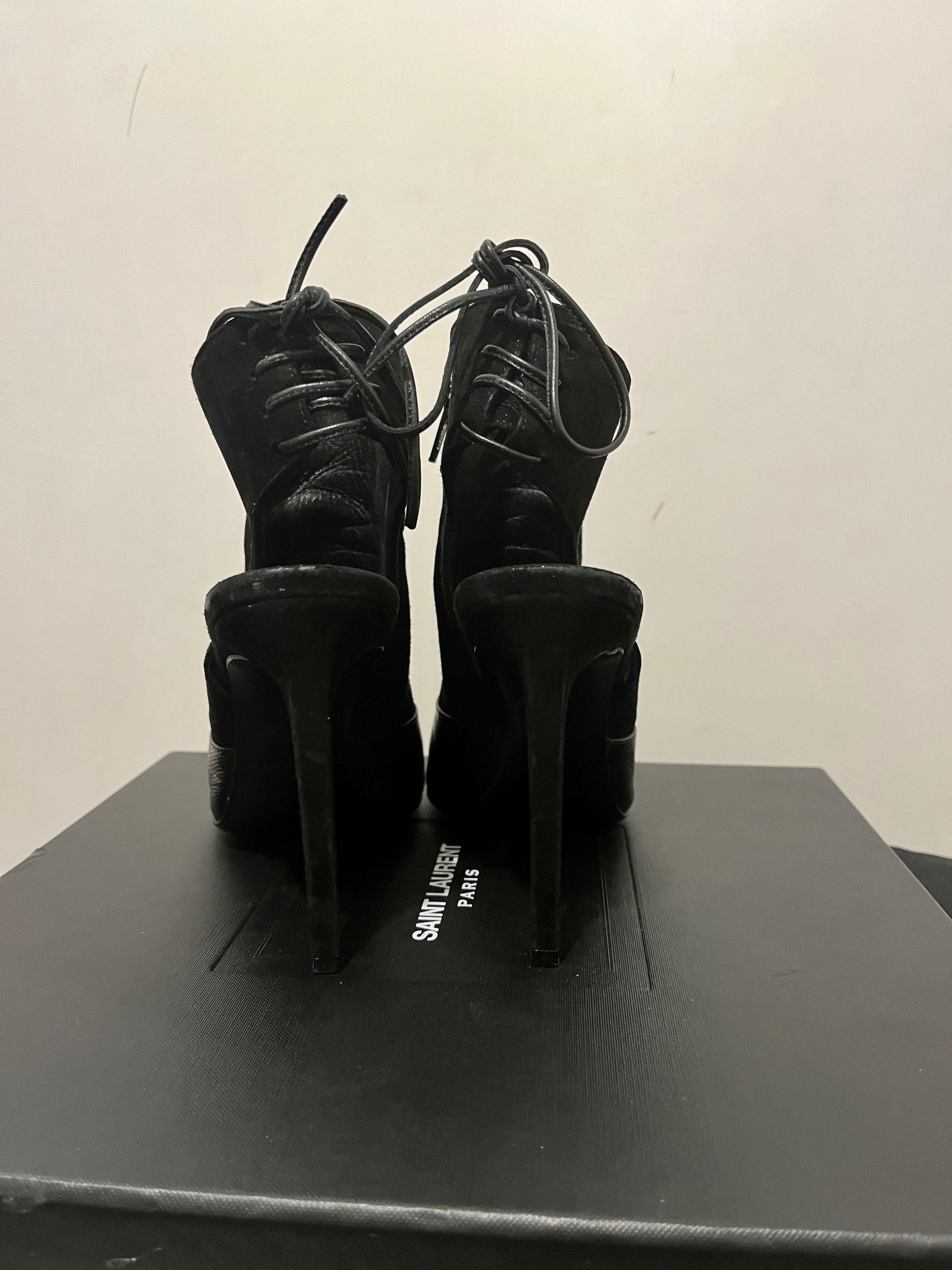 black embossed croc leather & suede Jane heeled booties