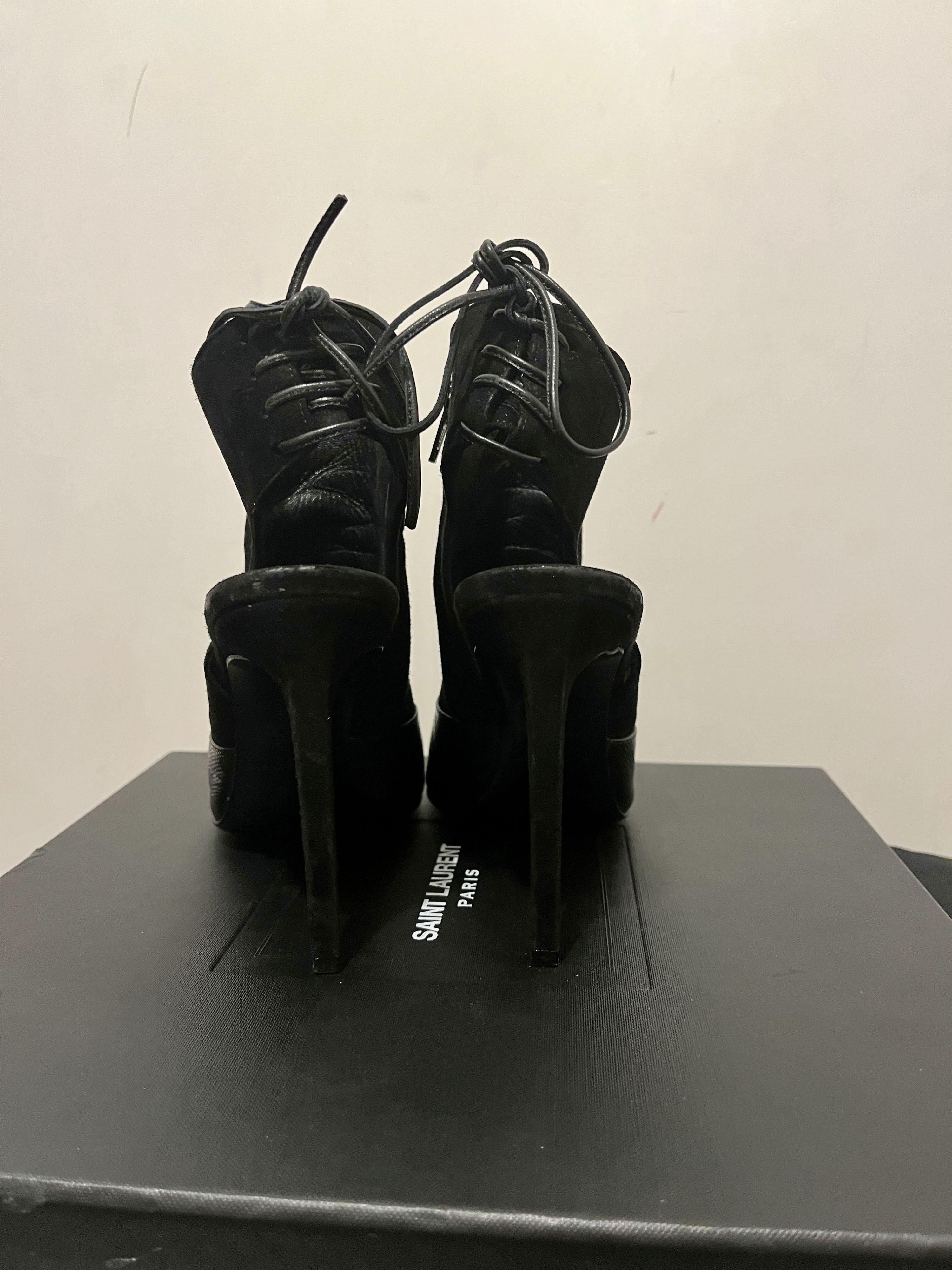 black embossed croc leather & suede Jane heeled booties
