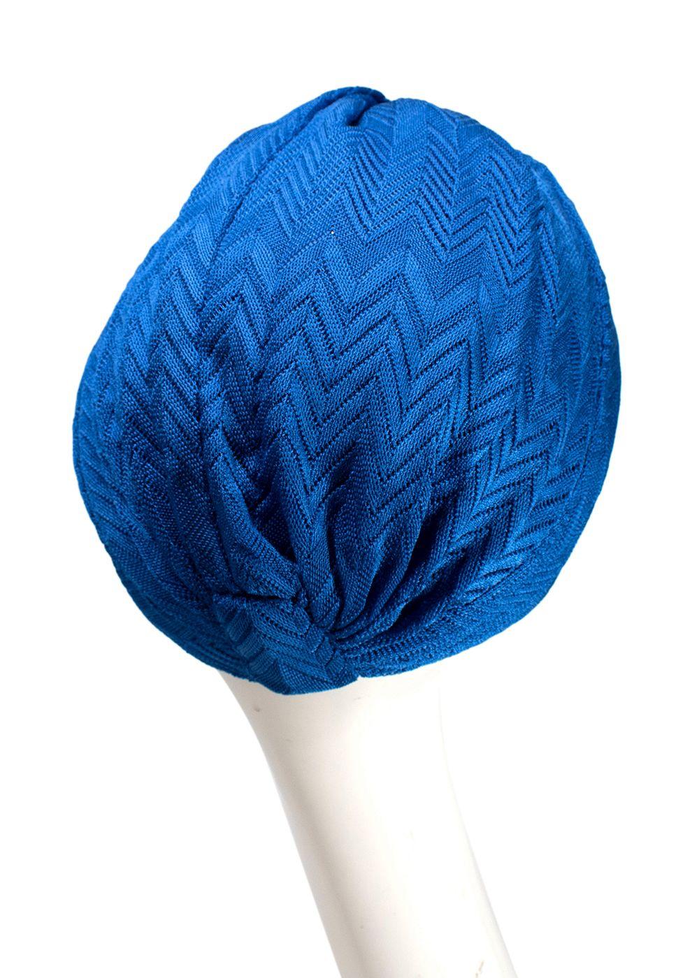 Missoni Blue Zig-zag Knit Turban