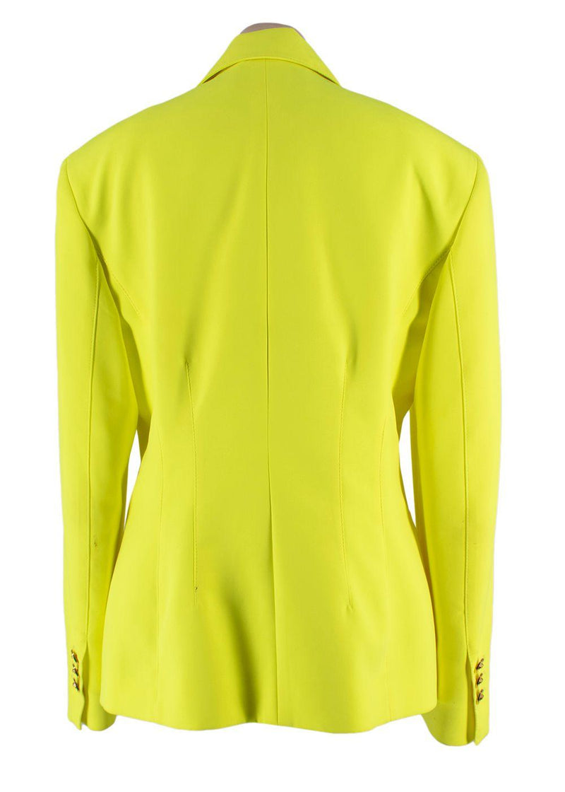 Versace Neon Yellow Single Breasted Blazer