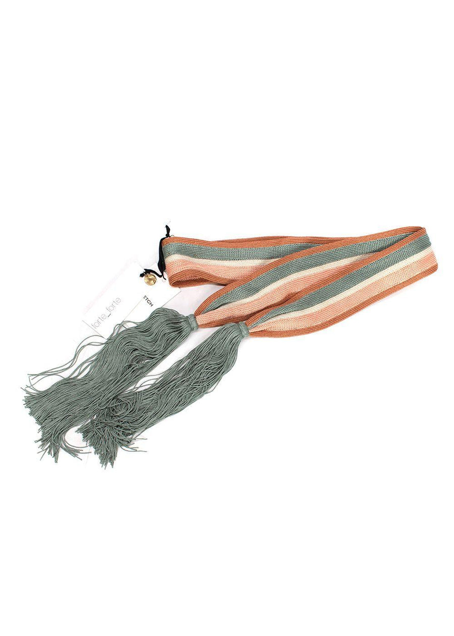 Forte Forte Pink Toned Striped Knit Belt