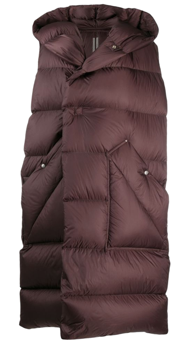 Rick Owens Brown Oversized Gilet