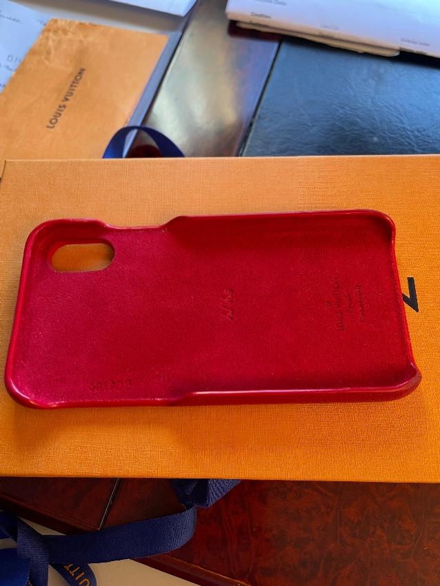 Louis Vuitton Red Leather & Monogram Canvas Bumper Phone Case X/XS
