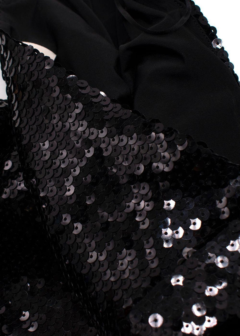 Alexander Vauthier Black Sequin Bandeau Top