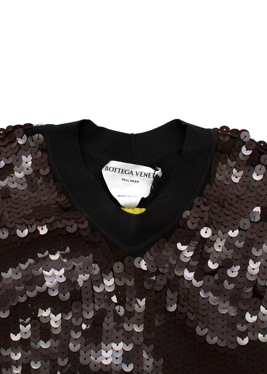 Brown & Green Sequin Runway Dress