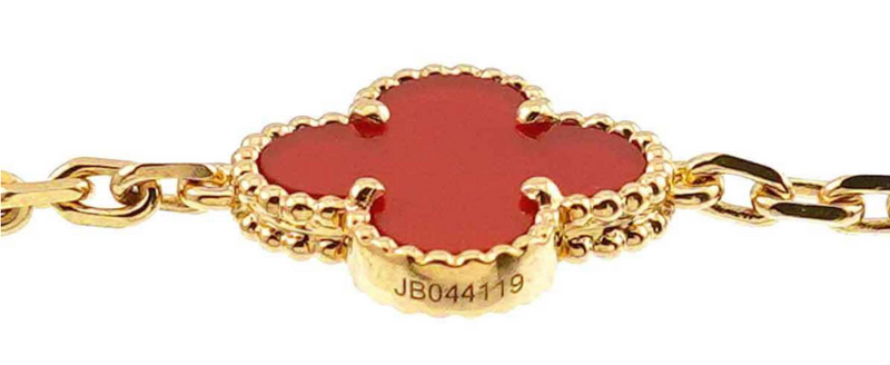 Van Cleef & Arpels Red Carnelian Vintage Alhambra Necklace