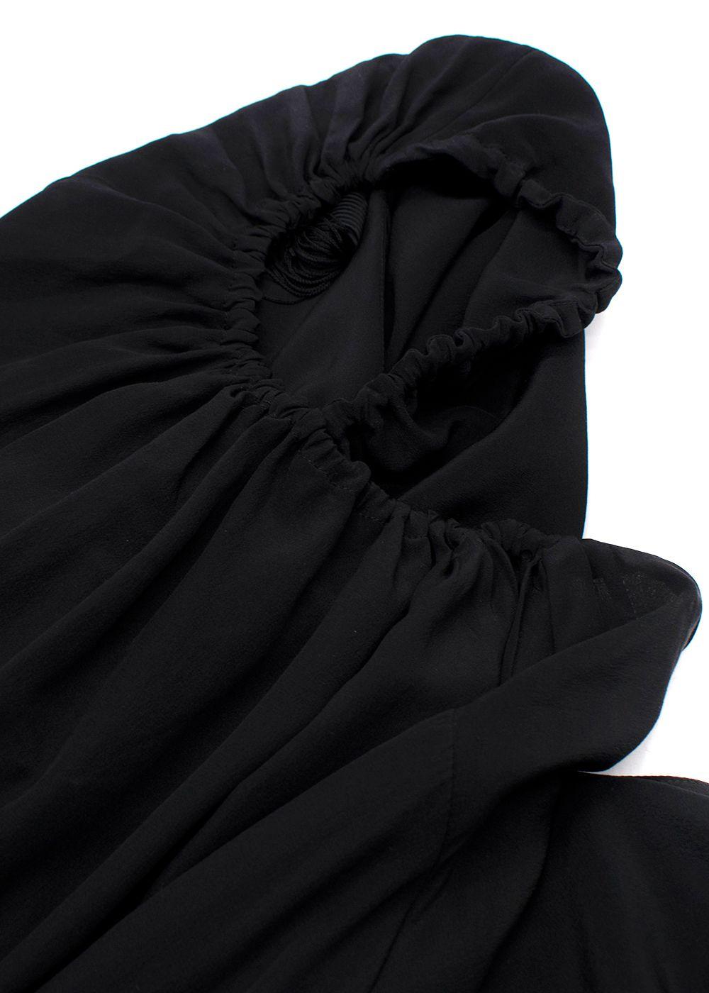 Saint Laurent Black Silk Peasant Blouse