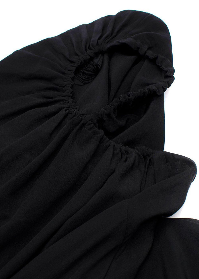 Saint Laurent Black Silk Peasant Blouse