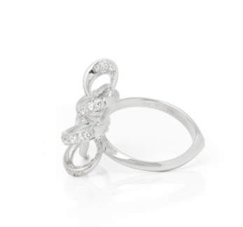 Forget Me Not White Gold Diamond Pave Ring - Size M 1/2