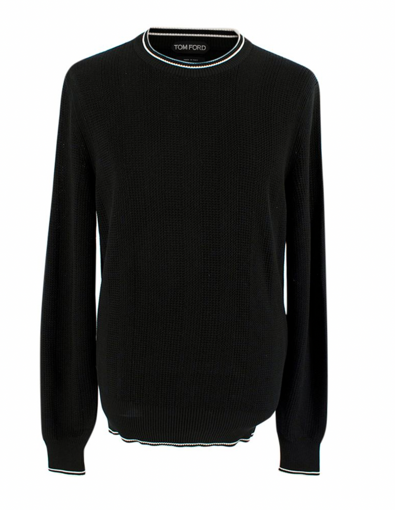 Tom Ford Black Silk & Cotton Knitted Jumper