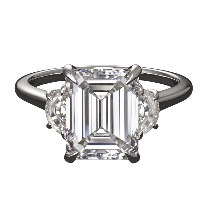 Lab Grown 2CT Emerald Cut Diamond Ring
