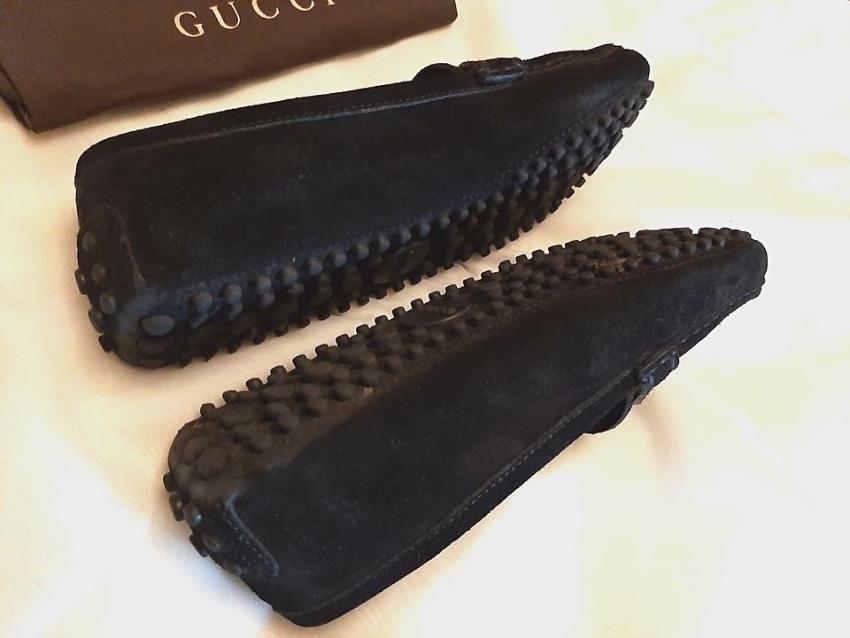 Black Suede Interlocking G Loafers