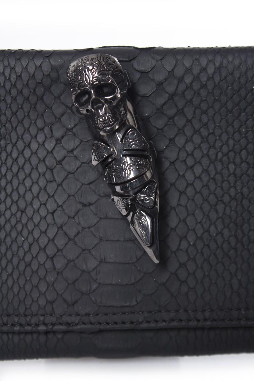 Maison Du Posh Rubber Python Knuckle Clutch