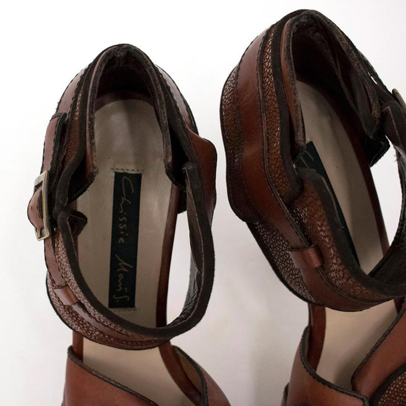 Chrissie Mom's Brown Platform Sandals
