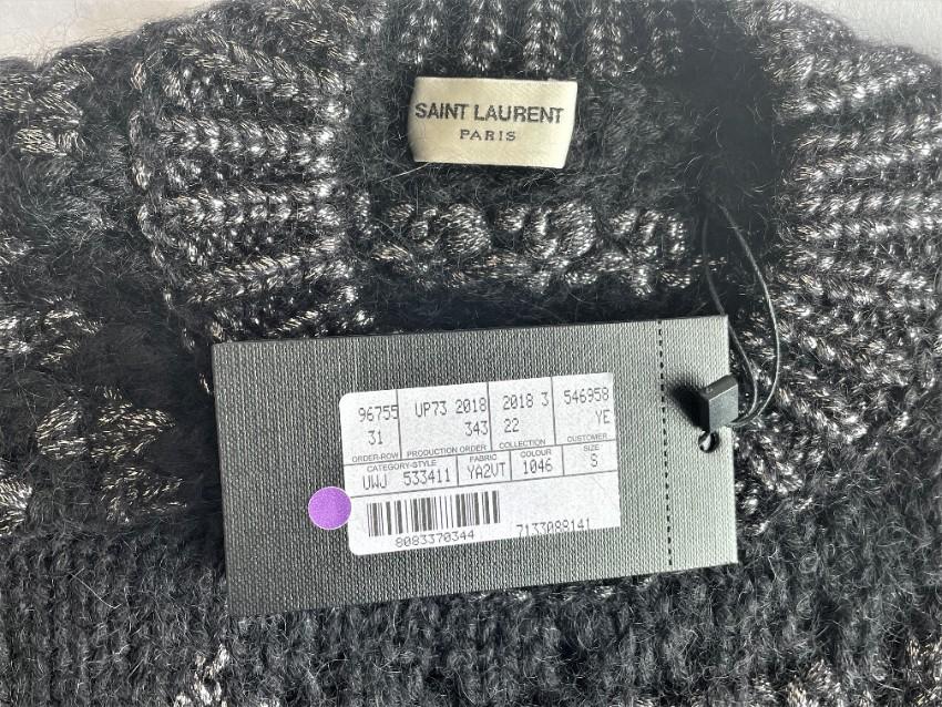Saint Laurent Lurex Knit Mohair Wool Blend Jumper
