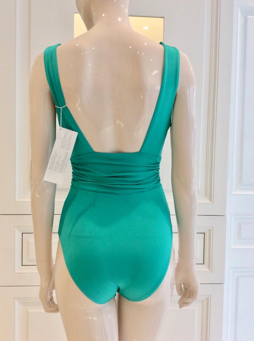 Nicole Olivier Emerald Green Couture One-Piece Swimsuit