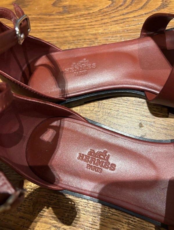 Hermes Rouge H Santorini Sandals