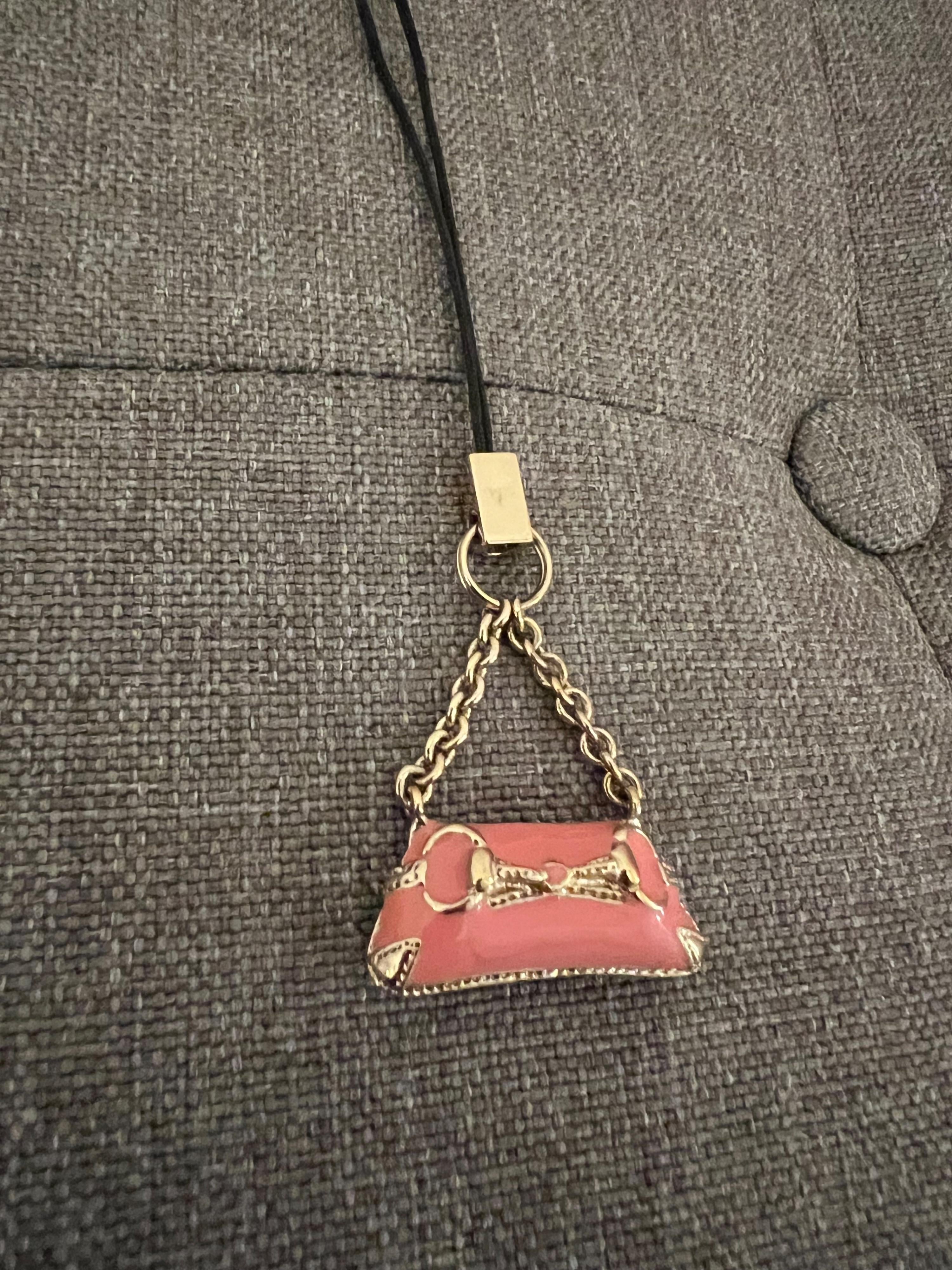 Gucci Pink Enamel Phone Charm