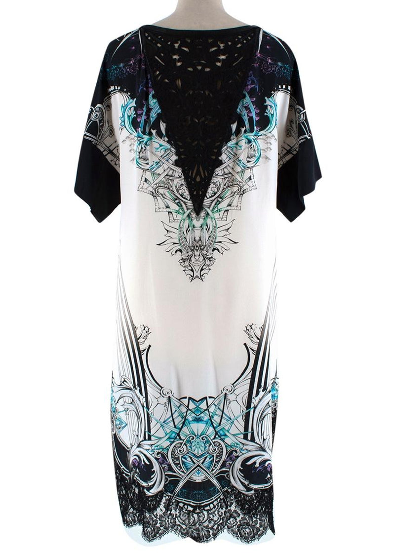 Roberto Cavalli Printed Embroidered Shift Dress