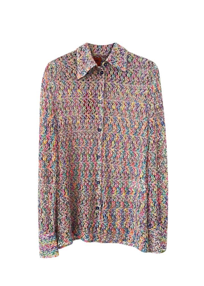 Missoni multicoloured crochet-knit shirt