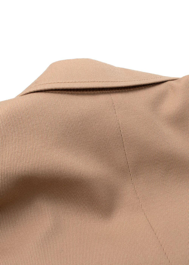 Chloe Beige Double Breasted Cinched Waist Blazer