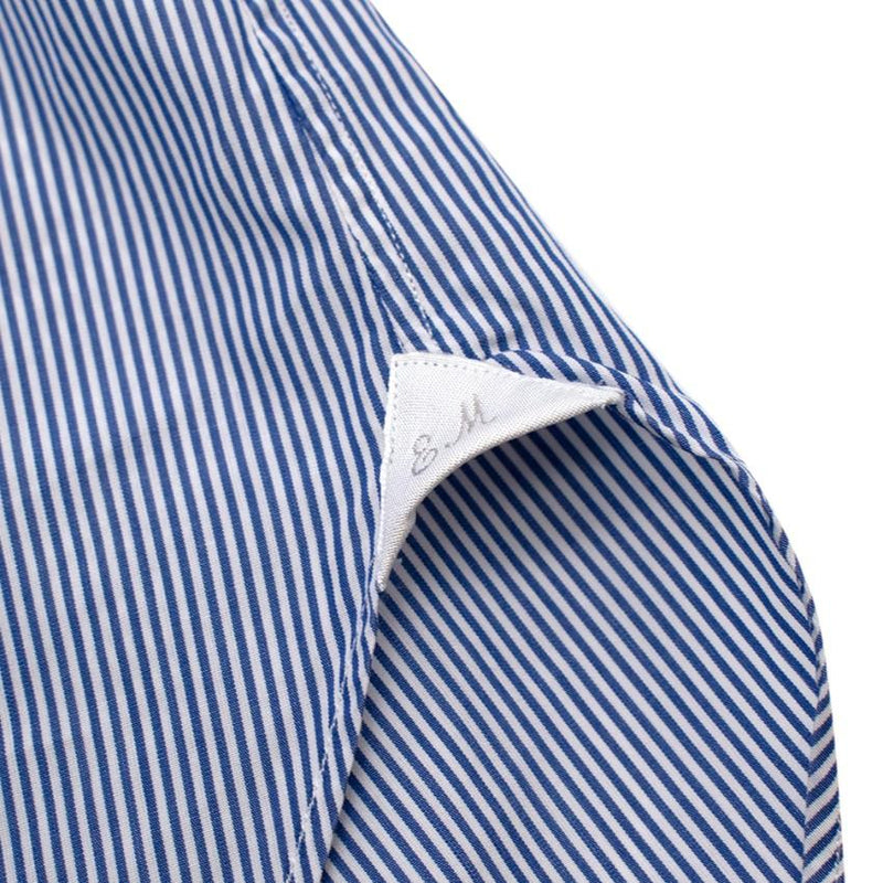 Emanuele Maffeis Blue & White Striped Cotton Tailored Shirt