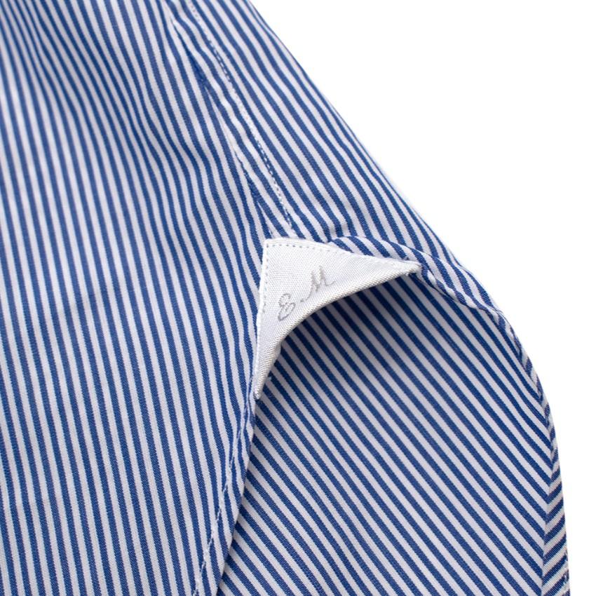 Emanuele Maffeis Blue & White Striped Cotton Tailored Shirt