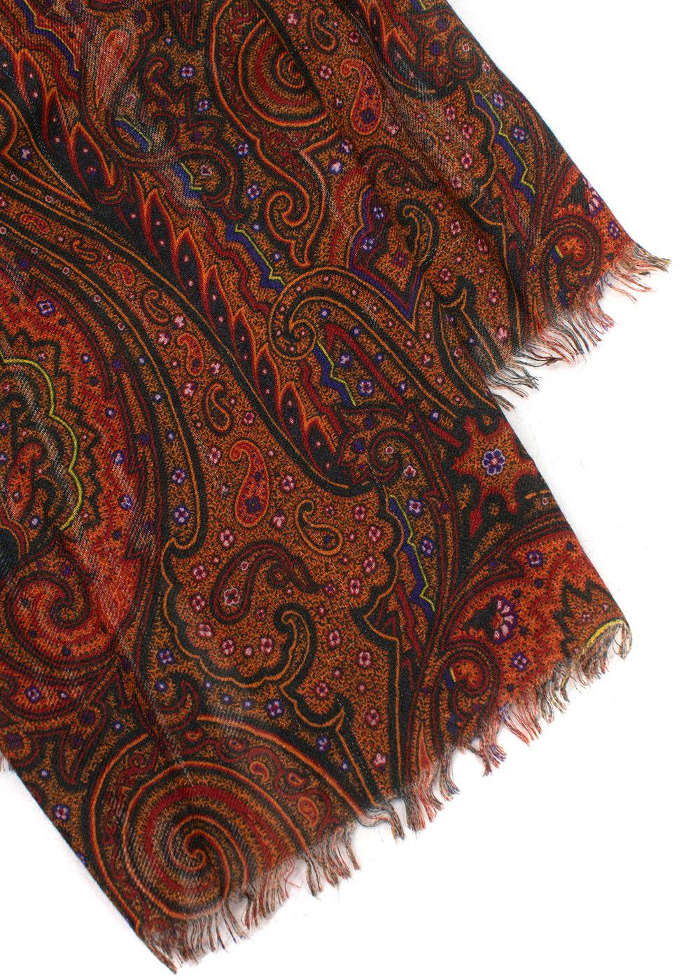 Etro Cashmere Blend Paisley Print Scarf