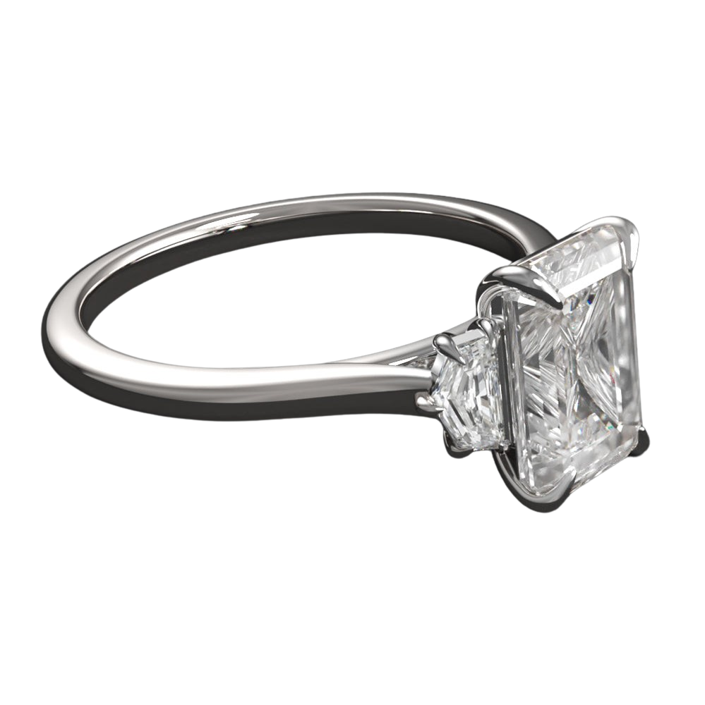 Lab Grown 2.5 Carat Three Stone Ring