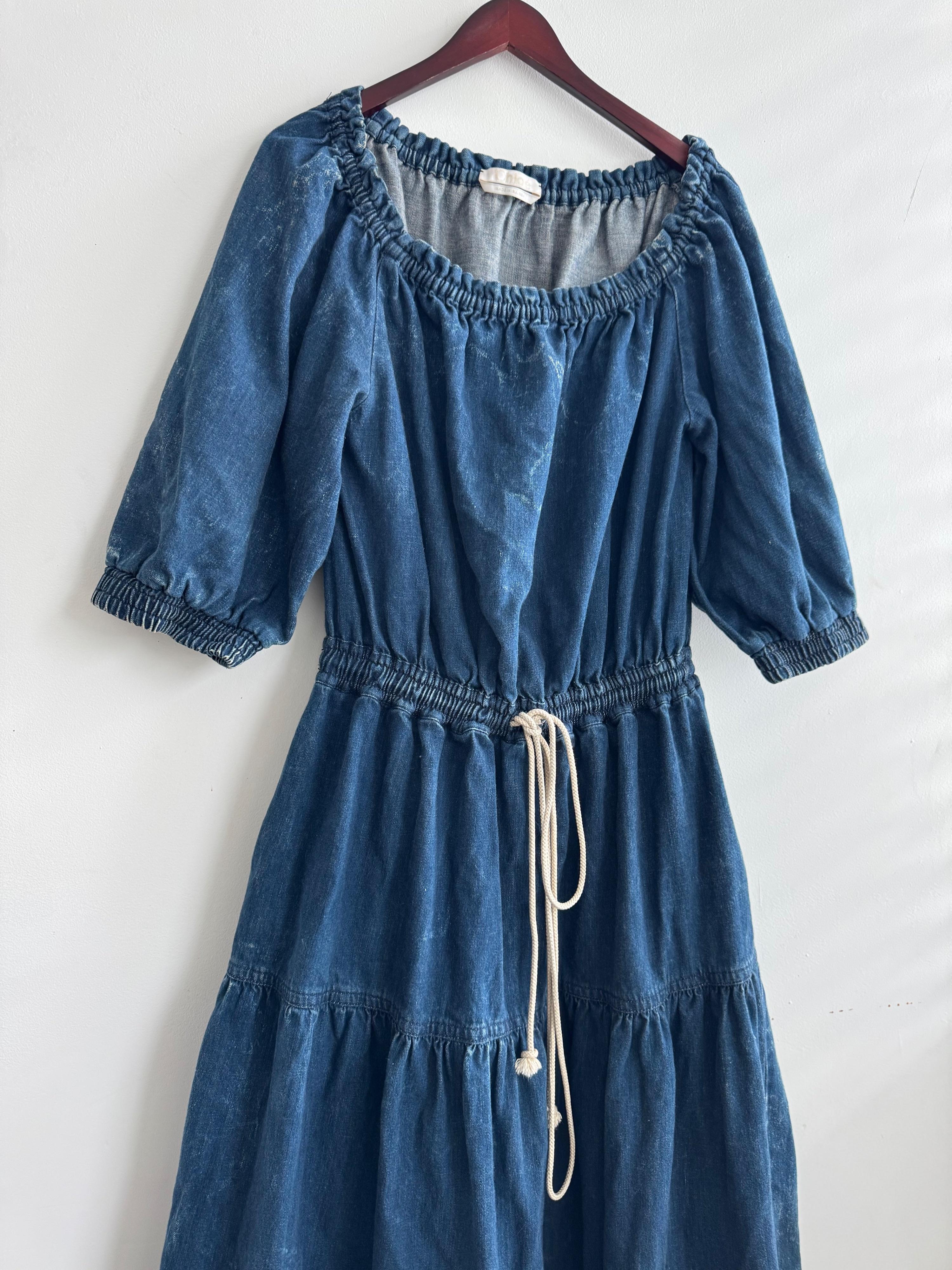 Off The Shoulder Denim Maxi Dress