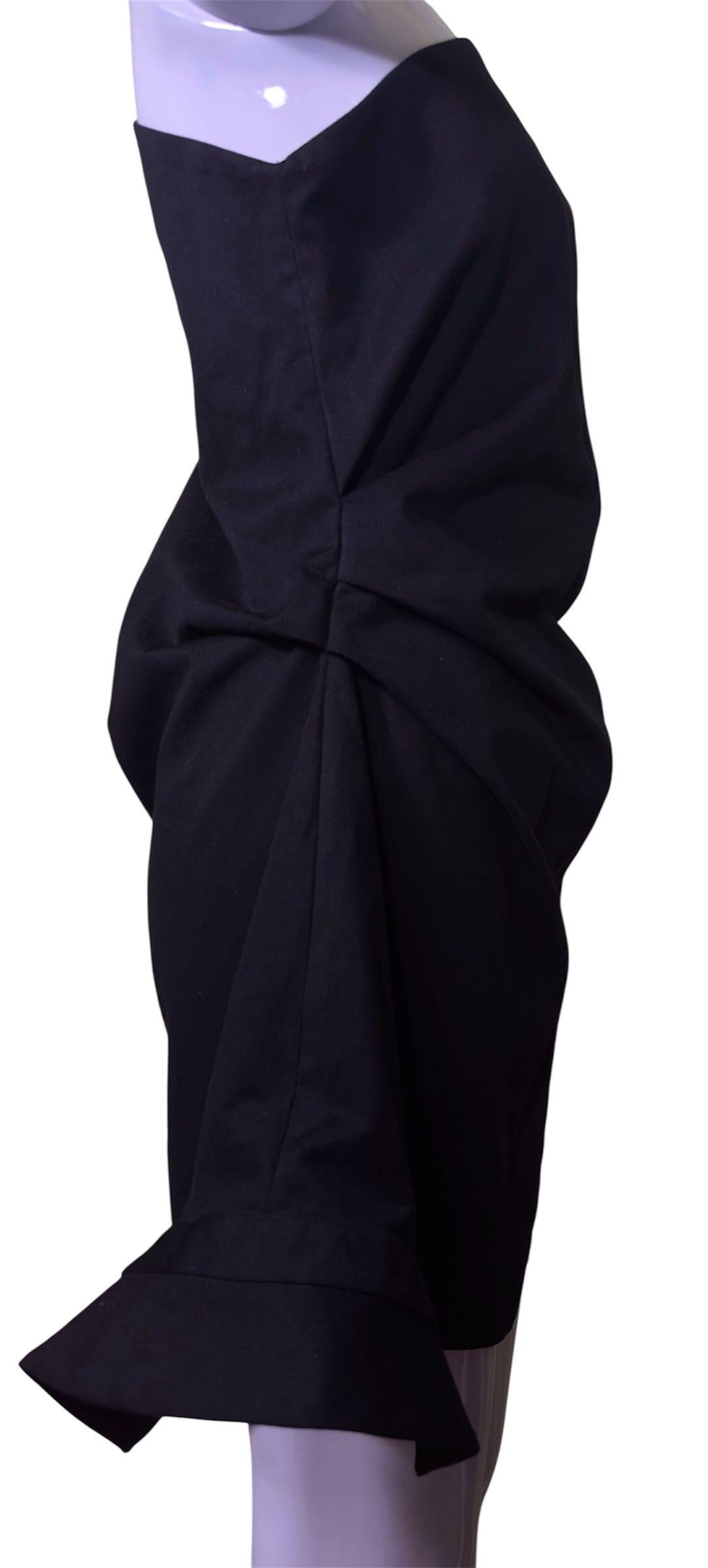 Rohe Black Wool Blend One Shoulder Top