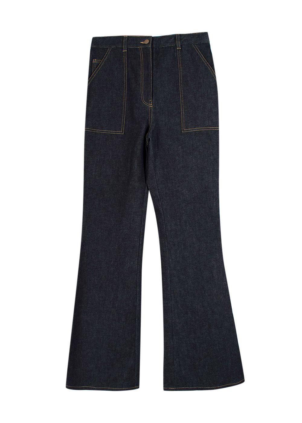 Diane von Furstenberg Red Side Panel Denim Jeans