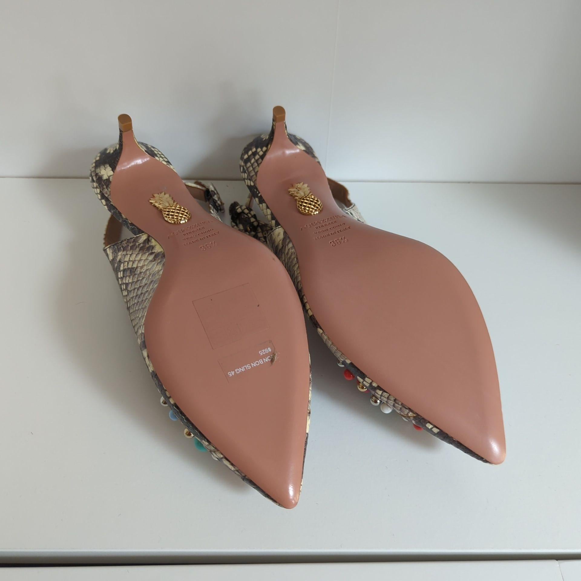 Snakeskin embellished Bon Bon slingback heeled pumps