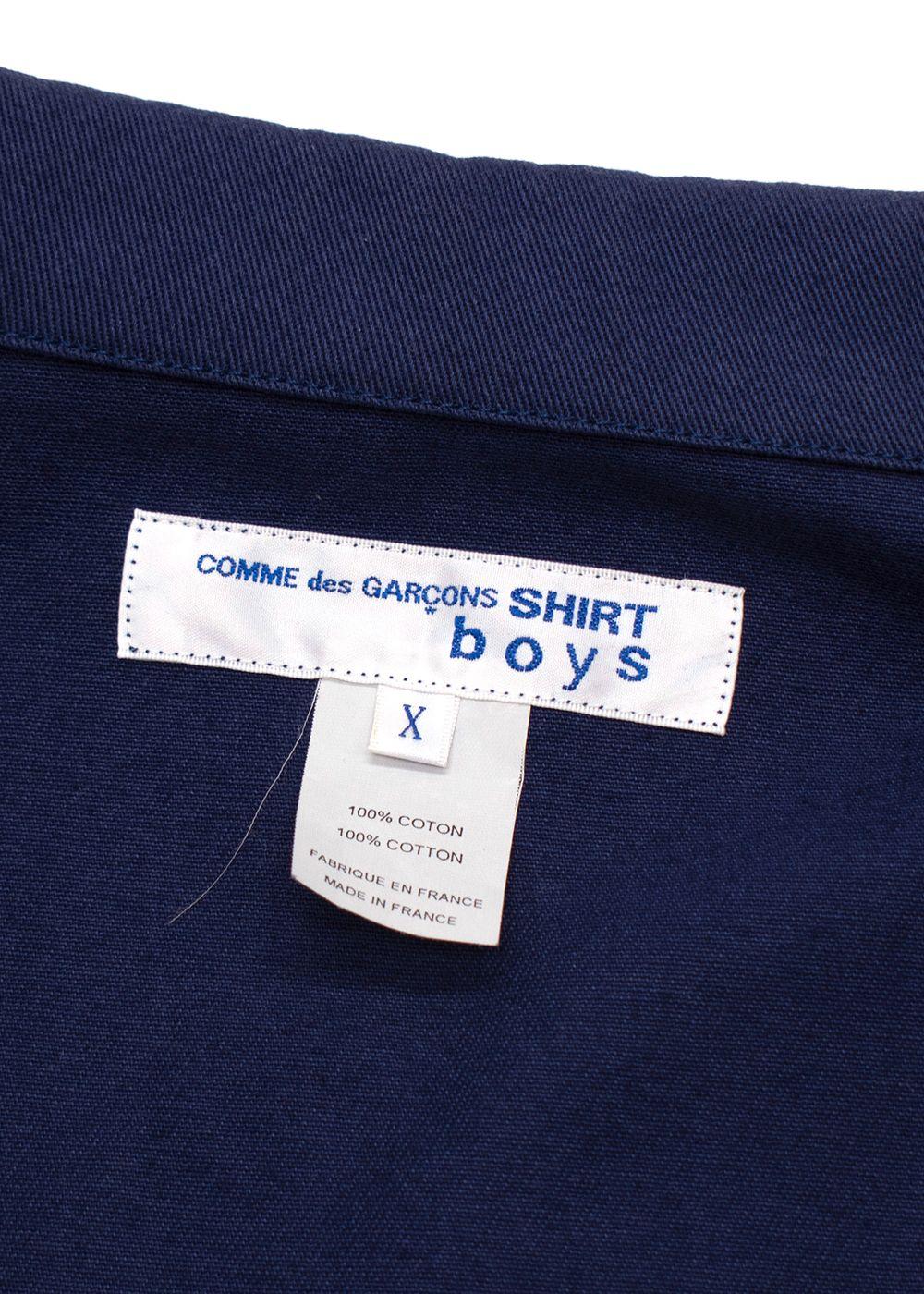 Comme Des Garcons Navy Unlined Longline Trench Coat