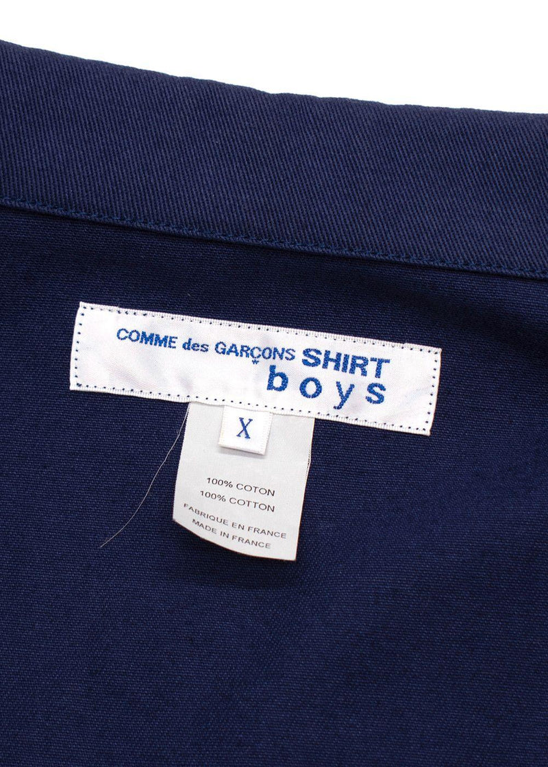 Comme Des Garcons Navy Unlined Longline Trench Coat