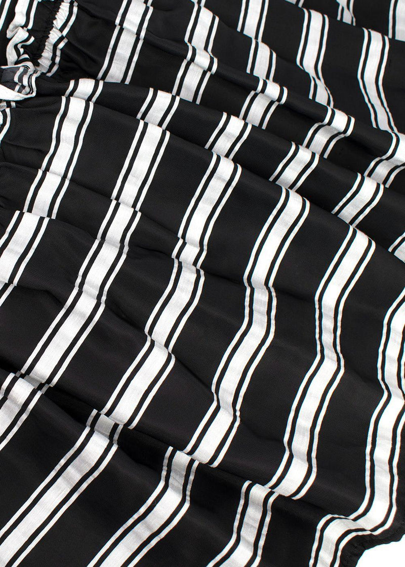 Lisa Marie Fernandez Black and White Striped Tiered Midi Skirt